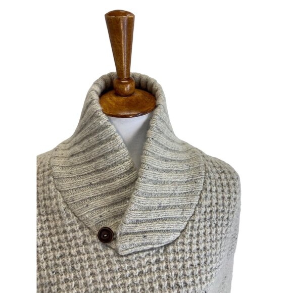 Mantaray Wool Fisherman’s Sweater Cream Size S Coastal Preppy Minimalist Cozy - Picture 8 of 15